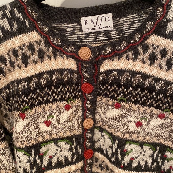 Raffa Sweater - Alpaca Cardigan Size Medium - Picture 2 of 9